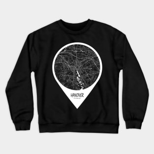 Hanover, England City Map - Travel Pin Crewneck Sweatshirt